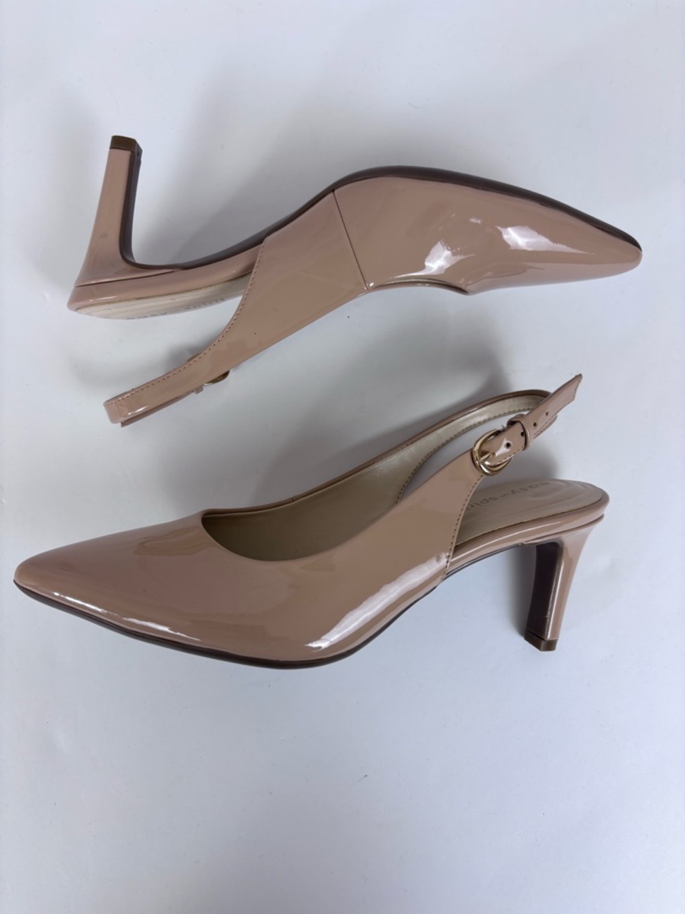 Easy Spirit Raveen Patent Pointed-Toe Slingback Pumps Stiletto Classic Beige 6 - Picture 10 of 15